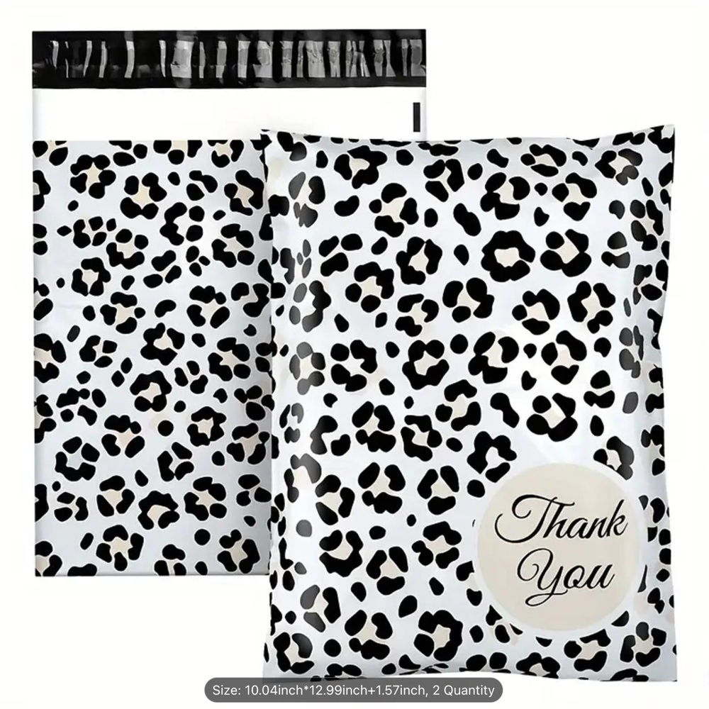 10 Pcs Leopard Print Thank You Poly Mailers